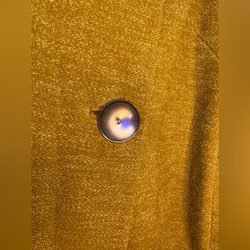 Vintage Betty Rose Mustard Wool Tweed Swing Coat w/ Genuine Fox Fur Collar - Picture 3 of 8